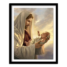 Pintura diamante religiosa com bordado, faça você mesmo pintura diamante religiosa 3d redonda com strass imagem da vida de jesus ty15 2024 - compre barato