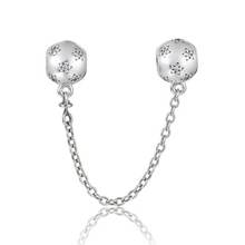 Star Silver Safety Chain Charms Fit Pandora Bracelets & Bangles 925 Sterling Silver CZ Stone Star Charms Diy Accessories 2024 - buy cheap