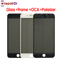 Original 1:1 LCD Front Touch Screen Glass Outer Lens with Frame Bezel For iPhone 6 6s Plus 7 8 Plus X Glass Panel+OCA+Polarized 2024 - buy cheap