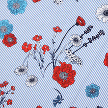 Tela de algodón con estampado floral para niños y mujeres, mantel con estampado de rayas azules y rojas, ropa de cama, Material artesanal, 100x140cm, BZ81 2024 - compra barato