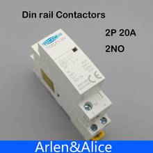 1PCS TOCT1 2P 20A 220V/230V 50/60HZ Din rail Household ac Modular contactor  2NO 2024 - buy cheap