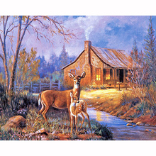 5D DIY Diamond Painting Animal Cross Stitch Diamond Embroidery Wild Village Deers Home Decoration Diamond Mosaic NEW Arrived 2024 - buy cheap