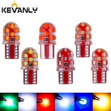 Lâmpadas led de silicone t10, led, w5w, 194, 168, w5w, branco, azul, vermelho, verde, placa de licença, largura das lâmpadas, 12 led, 12v 2024 - compre barato