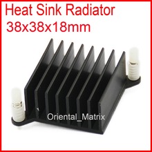 Disipador de calor de 38x38x18mm, radiador pequeño con tornillos de plástico, negro, envío gratis, 5 uds. 2024 - compra barato