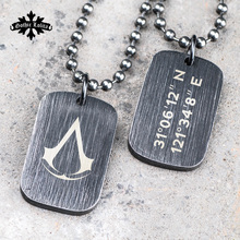 Black Dog tag Stainless steel can Necklace Customization Engraved Name Pendant For Men Jewelry 2024 - buy cheap