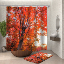Cortina de ducha con escena 3d para el hogar, cortina de baño con ganchos de paisaje, impermeable, estera 2024 - compra barato
