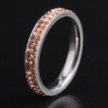 3mm de arcilla doble fila de cristales 316L anillos de boda de acero inoxidable para hombres y mujeres al por mayor 2024 - compra barato