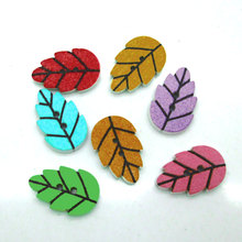 50pcs 21x18mm Random Mixed Leaf Pattern Wooden Buttons For Clothes Crafts Sewing Scrapbooking DIY Accessories 2024 - buy cheap