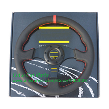 13'' Auto Racing Car Steering Wheel Leather Sport Steering Wheel Flat Model 13 Inch Universal Game Wheel 5142-8K-ZP-ROMP 2024 - buy cheap