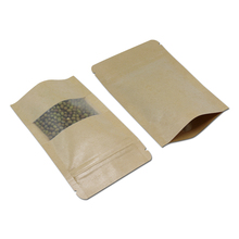 9*14cm Smooth Kraft Paper W/ Scrub Window Stand Up Kraft Paper Package Bag Doypack Ziplock Dried Food Storage Pouch 100Pcs/ Lot 2024 - buy cheap