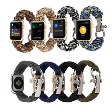 Нейлоновый Плетеный ремешок для часов, ремешок для часов Apple Watch, 2, 3, 4, 38, 40, 42, 44 мм, нейлоновый ремешок для iWatch 2024 - купить недорого