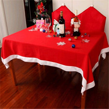 Рождественская скатерть с рождественским флагом, коврик для стола, украшения для домашней вечеринки, гобелен, красная скатерть 2024 - купить недорого