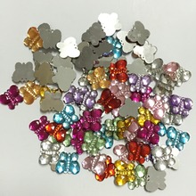 HOT 100pcs MIXED plastic Butterfly Bead flatback Scrapbook/ Craft Flatback Beads DIY B10A 2024 - buy cheap