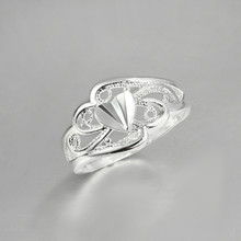 Сердце любовь складки кольцо покрытием стерлингового серебра 925 кольца для женщин Оптовая свадьба день рождения для рождественской вечеринки подарок 2024 - купить недорого