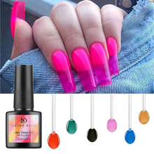 1bottle Jelly Glass Candy Gel Nail Polish Translucent Neon Color Summer Attribute Soak Off UV Varnish Mirror Gel 2024 - buy cheap