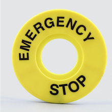 Interruptor de botón de parada de emergencia ABS, anillo de alarma amarillo, caja de botón de advertencia, diámetro exterior de 60mm, apertura de 22mm, 5 unids/lote 2024 - compra barato