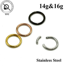 Lot 5 Pieces Stainless Steel Segment Ring 16g 14g Nose Lip Nipple Septum Cartilage Nipple Tragus Piercing Jewelry 14g 16g 2024 - buy cheap