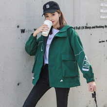 Print Short Jacket Female Autumn 2020 New Casual Loose Outerwear Tide Student BF Wind Baseball Uniform Hooded Jacket Coat f1274 2024 - buy cheap