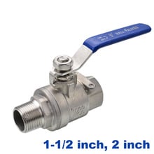 High quality Type Two Ball valve Stainless steel DN40/DN50 1-1/4" 2 inch male to female thread SS304 316 2 way Ball Valve 2024 - buy cheap