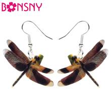Bonsny Acrylic New Fashion Lightweight Dragonfly Earrings Drop Dangle Big Long Insect Jewelry For Women Girls Ladies Wholesale 2024 - buy cheap