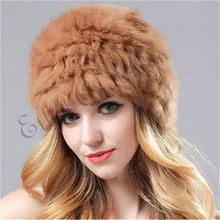 ETHEL ANDERSON Women's Fashion Genuine Winter Nature Fur Headgear Cap Real Rabbit Fur Hat Black Spring Fall 2024 - buy cheap