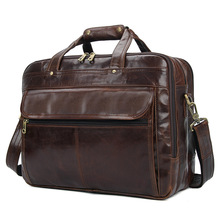 Nesitu Café Cinzento Grande Capacidade Do Vintage Genuínos Homens De Couro Maleta 15.6 ''Laptop Masculino bolsa de Negócios de Viagem Sacos Do Mensageiro M7146 2024 - compre barato