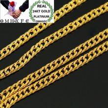 MHXFC-collar de cadena de oro de 24KT para hombre, Gargantilla plana de 47cm de ancho y 3mm de ancho, estilo europeo, venta al por mayor 2024 - compra barato