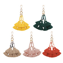 Hot Sale Bohemia Vintage Fashion Tassel Keychain Women Bag Pendant Ornaments Simple Key Ring For Women Accessories Wholesale 2024 - buy cheap