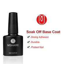 MSHARE Nail Base Coat Nail Polish UV Gel Primer Varnish 10ML Soak Off Vernis Transparent Nails Led Removable Lacquer 2024 - buy cheap