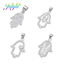 Juya-Accesorios de joyería turca DIY, colgante de la mano de Fátima, Hamsa, oro dorado/rosa, para pulsera, collar, fabricación de pendientes 2024 - compra barato
