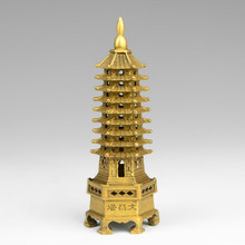 chinese tibet buddhism temple brass Wenchang Tower chedi stupa Pagoda statue decoration metal handicraft 2024 - buy cheap