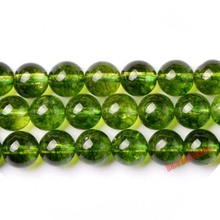 Cuentas lisas naturales de cuarzo verde oliva, cuentas sueltas de 16 ", hilo de 6, 8, 10 y 12 MM, tamaño a elegir para joyería diy 2024 - compra barato