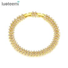 Local teemi pulseira feminina de luxo, pulseira com estampa dourada para mulheres, festa elegante e brilhante 2024 - compre barato