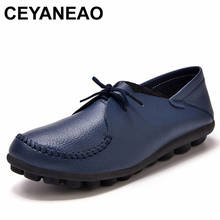 CEYANEAO  Women's Shoes Genuine Leather Flats Shoes Female Casual Flat Woman Loafers Leather Black Flat Plush Shoes 2024 - buy cheap