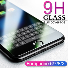 Закаленное стекло для iphone X XR XS MAX, защита экрана телефона для iphone S 7 8 plus 6 6S 5 5S SE 5C 4, стеклянная защитная пленка 2024 - купить недорого
