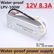 (LPV-100-12) 12V 8.3A fuente de alimentación 100w led fuente de alimentación impermeable caja de aluminio IP67 LED conductor voltaje constante ac adaptador dc 2024 - compra barato