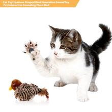 Juguete con forma de Gorrión para gato, muñeco de peluche interactivo con sonido de simulación de pájaro divertido, para mascotas 2024 - compra barato