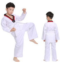 White Taekwondo Uniforms WTF Karate Judo Taekwondo Dobok Clothes Children Adult Unisex Long Sleeve TKD Clothing 2024 - buy cheap