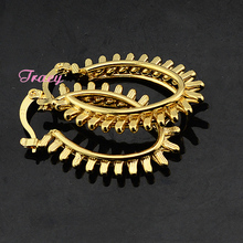 Womens Ladies 21mm Yellow Gold Color Earrings Dangle Drop Hoop Punk Rivet  Earrings Party Cool Jewelry 2024 - buy cheap