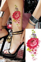27 designs Waterproof Temporary Tattoo Sticker China ink flower rose peony tatto stickers flash tatoo fake tattoos for women 2024 - buy cheap