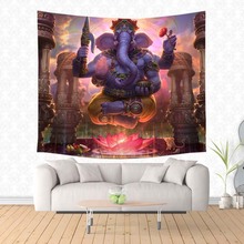 Ganesha del hinduismo, Señor, tapices colgantes personalizados, tapiz decorativo para colgar en la pared, Alfombra de Yoga 2024 - compra barato
