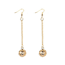 Trendy Long Pendant Ball Drop Earrings for Women Classic Gold Silver Color Bead Temperament Earring Pendiente Earrings For Women 2024 - buy cheap