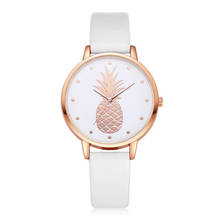 TZ#501 Luxury Fashion Leather Band Analog Quartz Round Wrist Watch Pineapple pattern   2024 - buy cheap