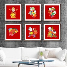 Home Decoration Paintings Print Canvas Wall Art Pictures Square Poster Oil Unframed Drawings Chinese auspicious patterns 2024 - buy cheap