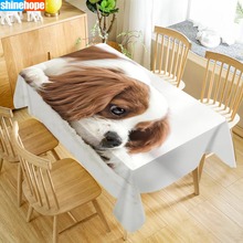 Mantel de mesa personalizado Rey Charles Spaniel estampado en tela de Oxford Rectangular impermeable a prueba de aceite animales cubierta de mesa mantel de boda 2024 - compra barato