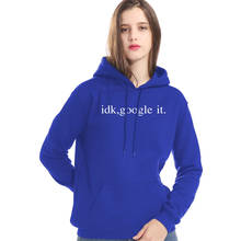 2019 Autumn Winter Fleece Brand Clothes Sweatshirt For Women IDK.GOOGLE.IT. Letters Casual Women's Hoodies Korean Style Hoody 2024 - buy cheap