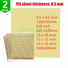 2pcs Ultem1000 Polyetherimide PEI Sheet with 468MP Adhesive Tape 10''/12''/16''/8''120/220/500mm for 3D Printer Build Surface 2024 - buy cheap