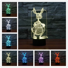 Lançamento cachorro lâmpada 3d acrílica pequena luz noturna led estéreo sensível ao toque lâmpada noturna para crianças usb lâmpada de mesa 2024 - compre barato