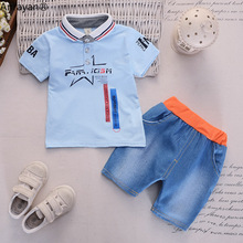 Children Boys Girls Cotton Clothes Infant Letter Summer Streamer Shirt Shorts 2pcs/Sets Toddler Fashion Clothing Sets Tracksuits 2024 - buy cheap