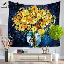 Zeegle-tapiz colgante de pared con patrón Floral 3D, decoración para el hogar, Fondo de sala de estar, alfombra de tela Hippie 2024 - compra barato